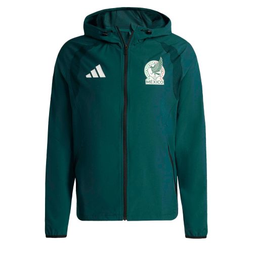 adidas Men's Mexico World Cup 2026 Tiro Travel Full Zip Windbreaker Green