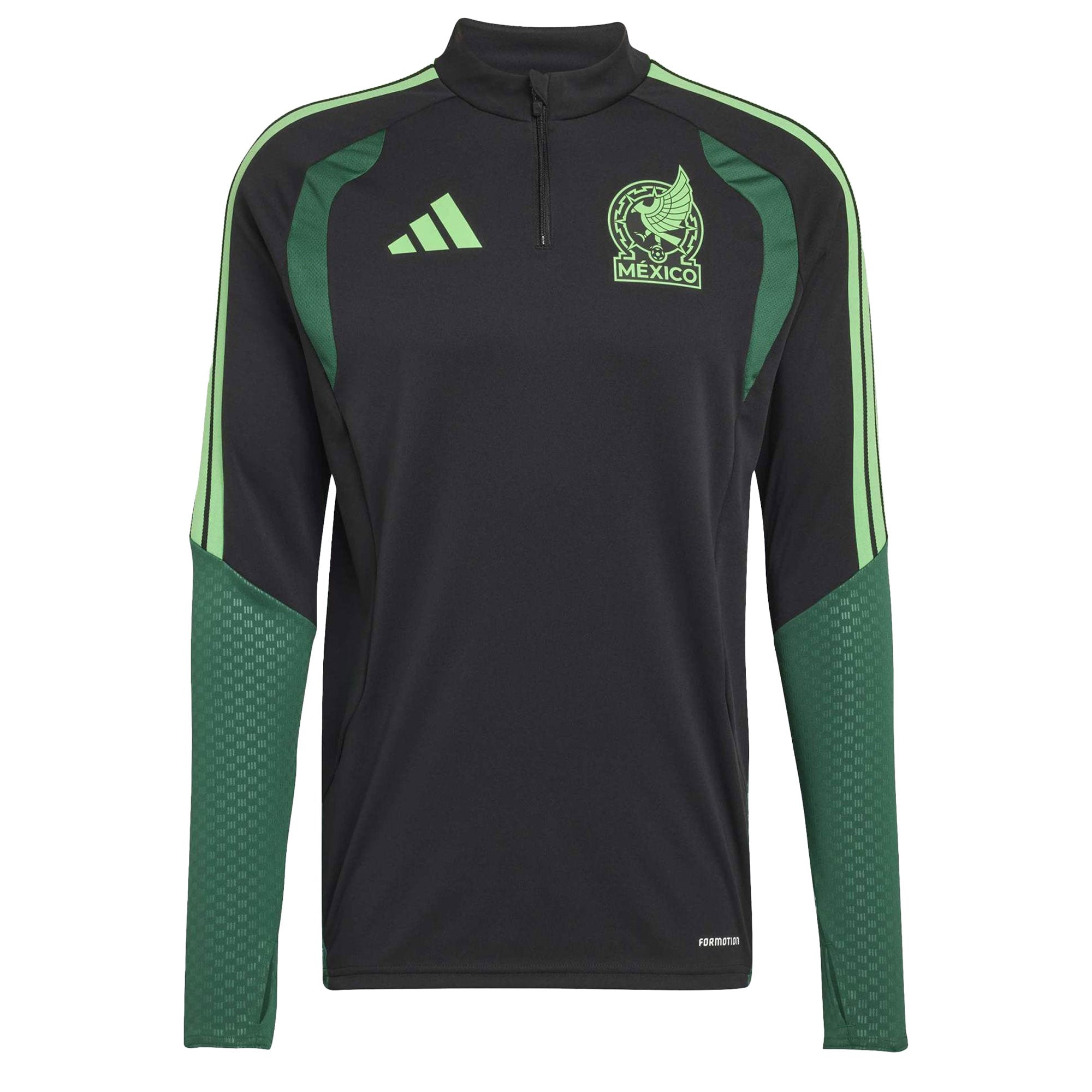 adidas Men's Mexico World Cup 2026 1/4 Zip Top Black/Green