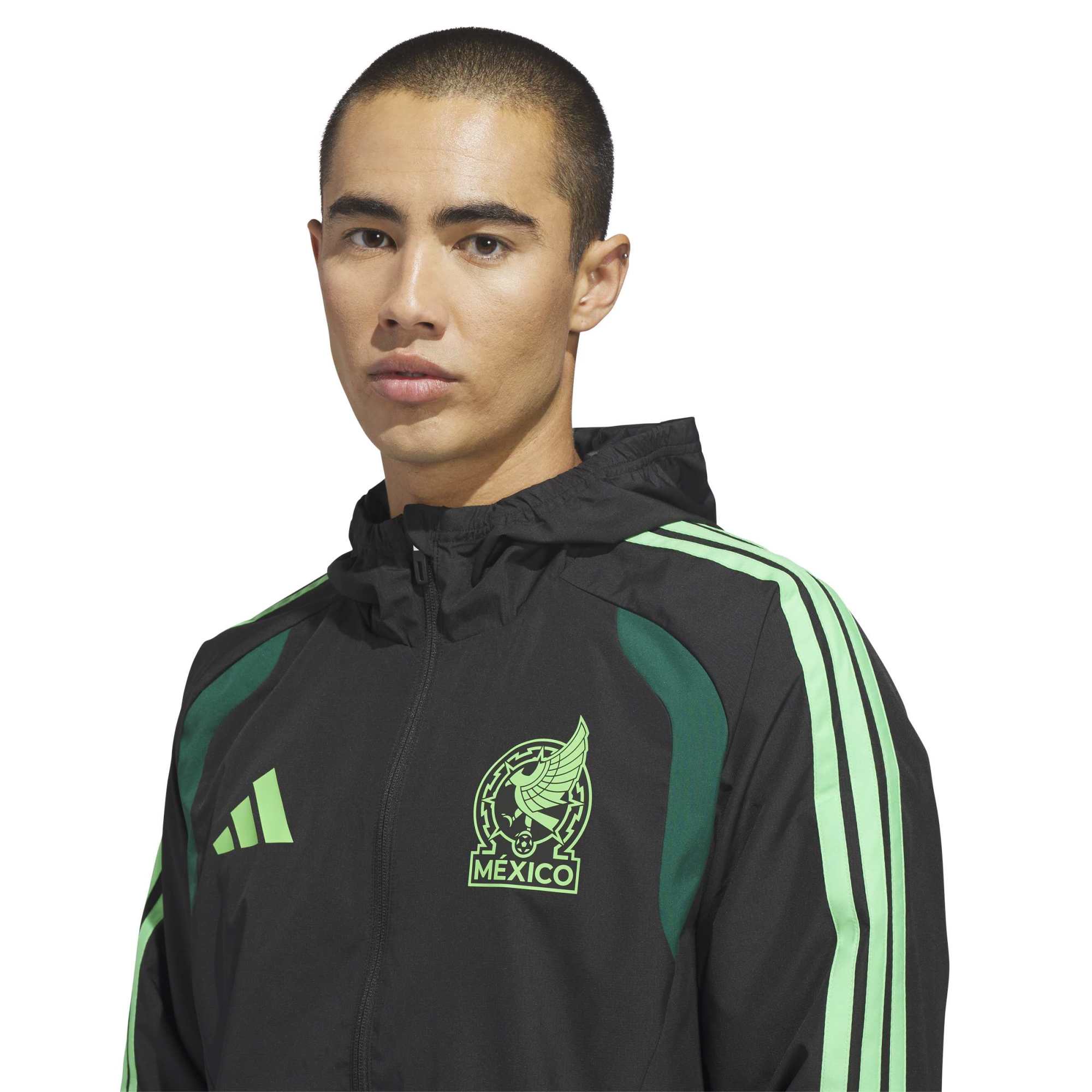 adidas Men's Mexico World Cup 2026 Tiro All Weather Jacket Black/Green - Image 3