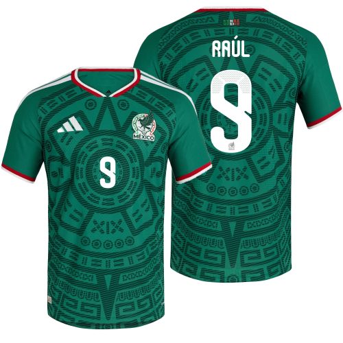 adidas Men's Mexico World Cup 2026 Authentic Home Jersey w/ Raul #9 Printing