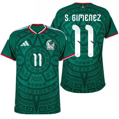 adidas Men's Mexico World Cup 2026 Authentic Home Jersey w/ S. Gimenez #11 Printing