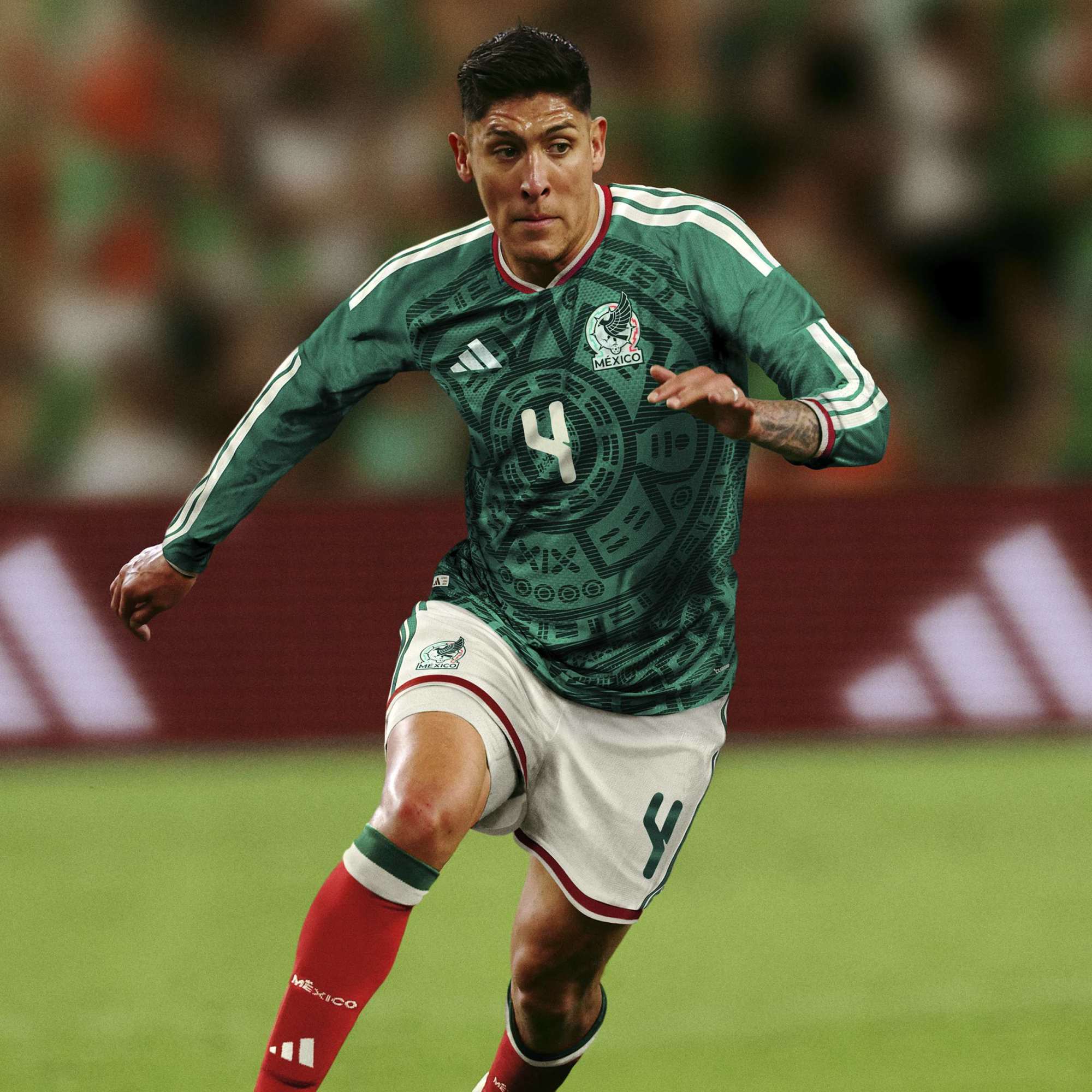 adidas Men's Mexico World Cup 2026 Authentic Home Long Sleeve Jersey Green - Image 7