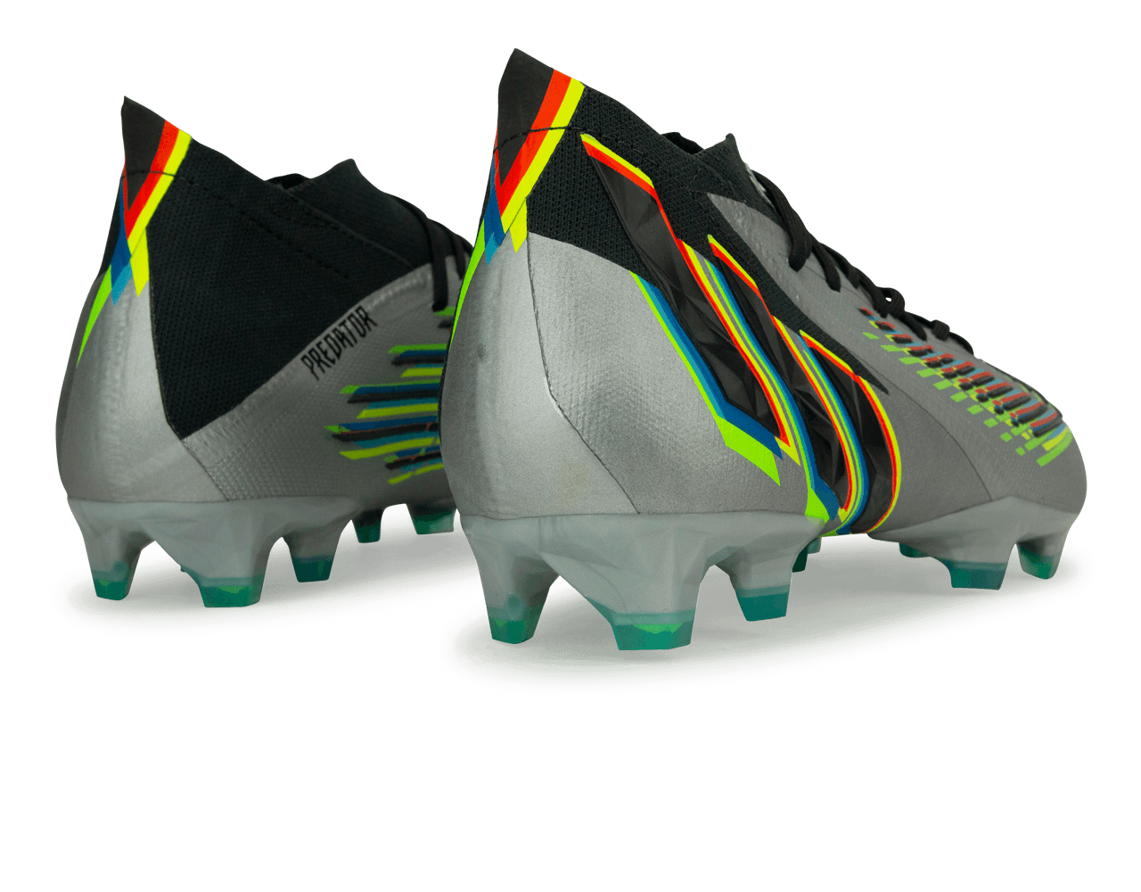 adidas Men's Predator Edge.1 FG Silver Metallic/ Solar Green - Image 4