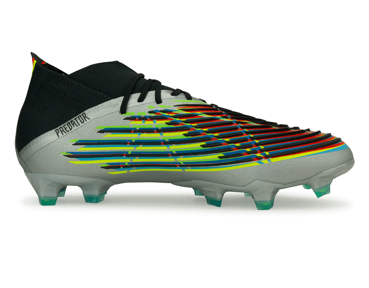 adidas Men's Predator Edge.1 FG Silver Metallic/ Solar Green - Image 2