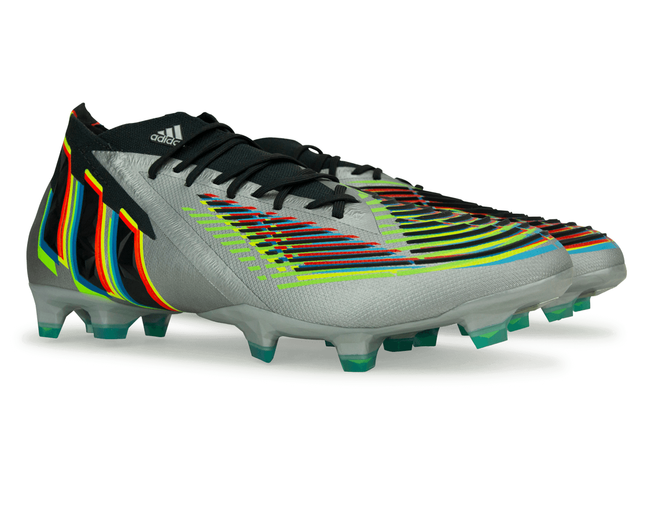 adidas Men's Predator Edge.1 FG Silver Metallic/ Solar Green - Image 3