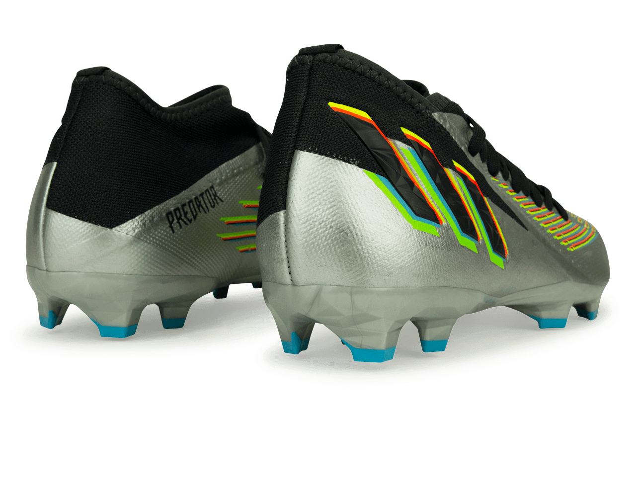 adidas Men's Predator Edge.3 FG Silver Metallic/Solar Green - Image 4