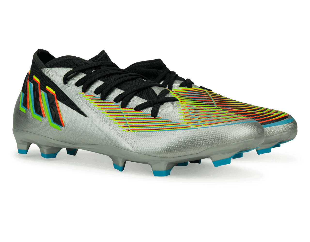 adidas Men's Predator Edge.3 FG Silver Metallic/Solar Green - Image 3