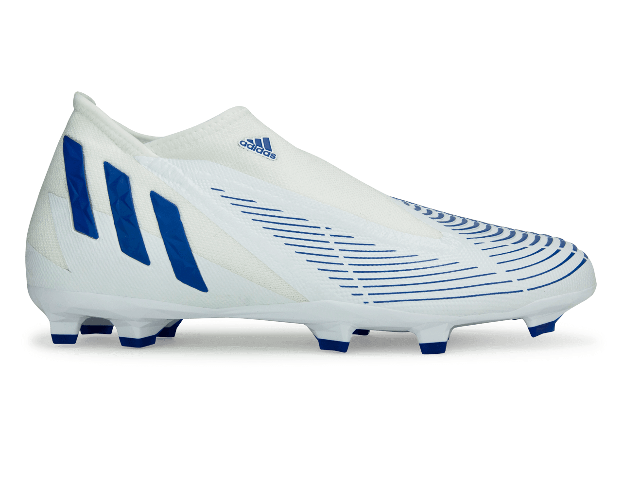 adidas Men's Predator Edge.3 Laceless FG White/Hi-Res Blue