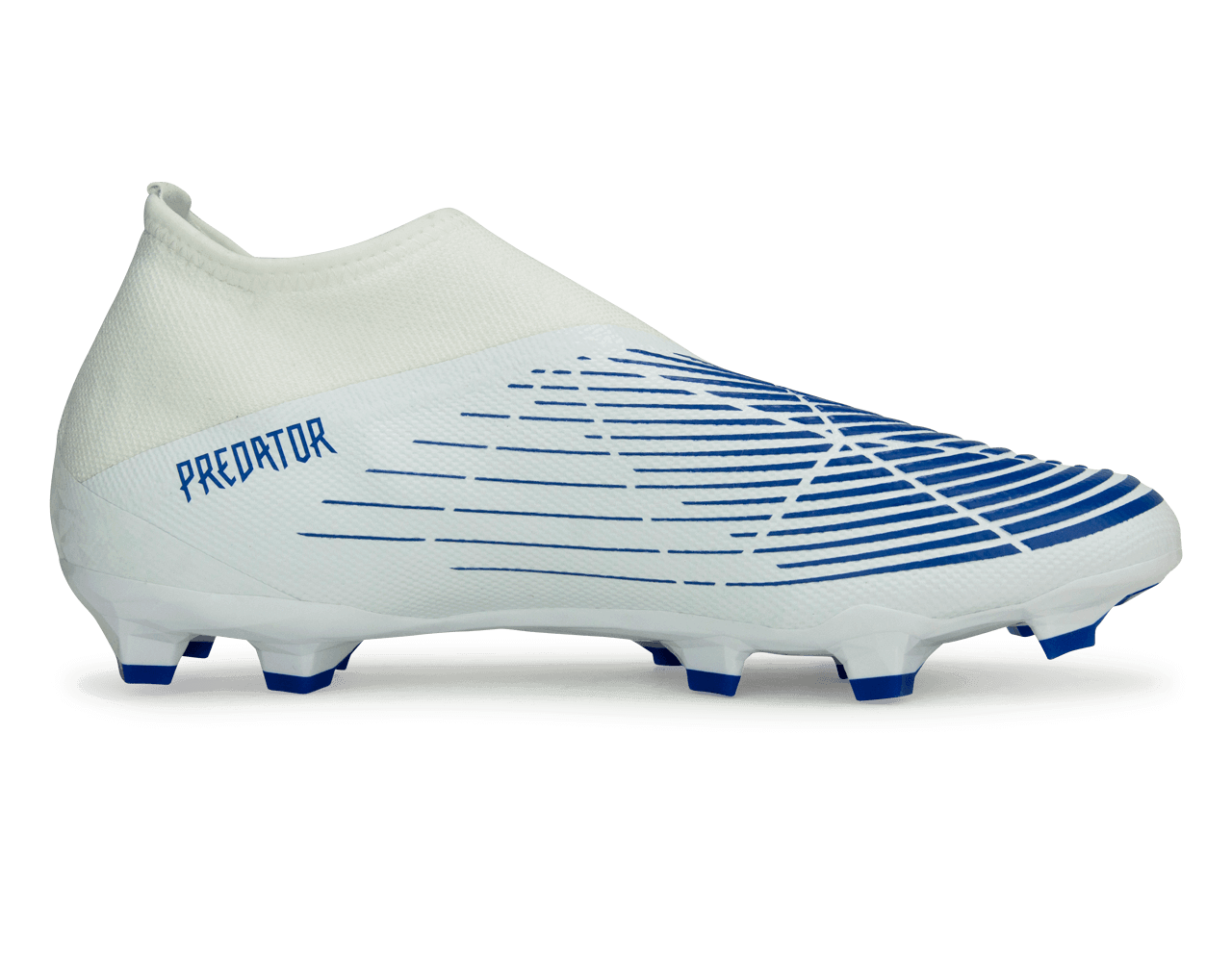 adidas Men's Predator Edge.3 Laceless FG White/Hi-Res Blue - Image 2