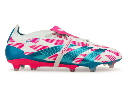adidas Men's Predator Elite Foldover Tongue FG White/Blue/Pink