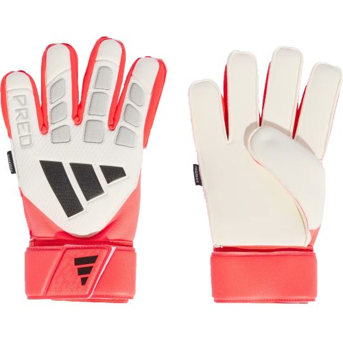 adidas Men's Predator Match Fingersave Goalkeeper Gloves White/Red/Black