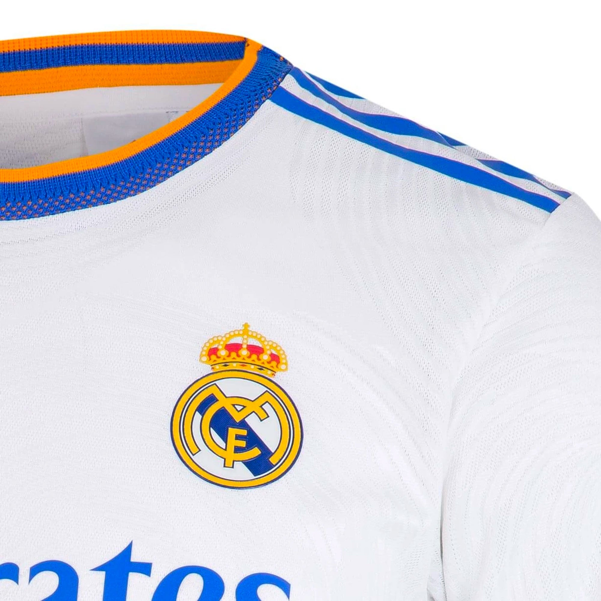adidas Men's Real Madrid 2021/22 Long Sleeve Authentic Home Jersey White/Blue - Image 5
