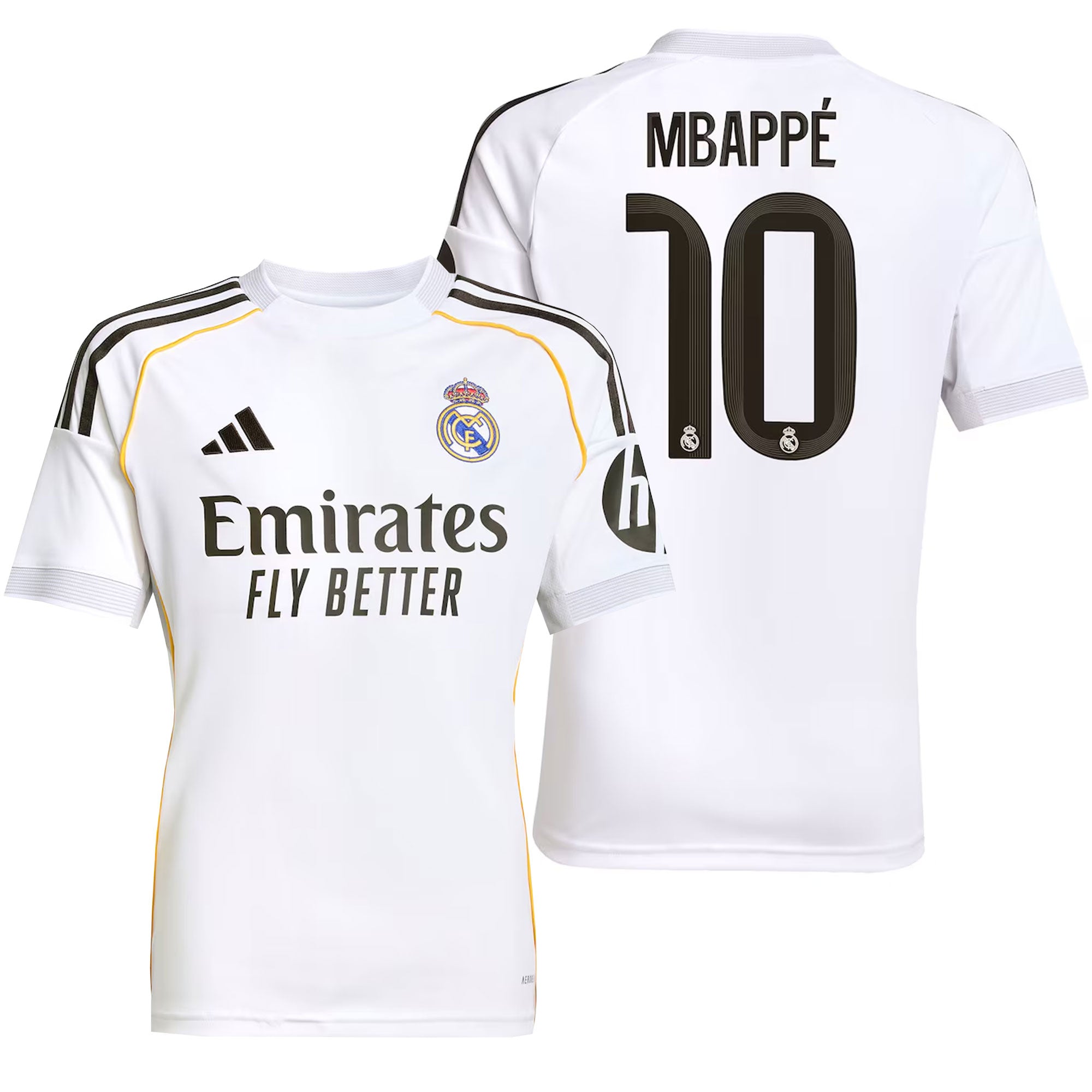 adidas Men's Real Madrid 2025/26 Home Jersey w/ Mbappe #10 Printing