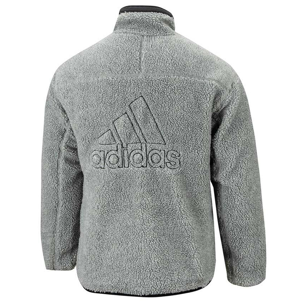 adidas Men's Reversible Padded Sherpa Jacket Grey - Image 3