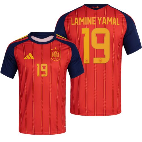 adidas Men's Spain World Cup 2026 Home Jersey w/ Lamine Yamal #19 Printing