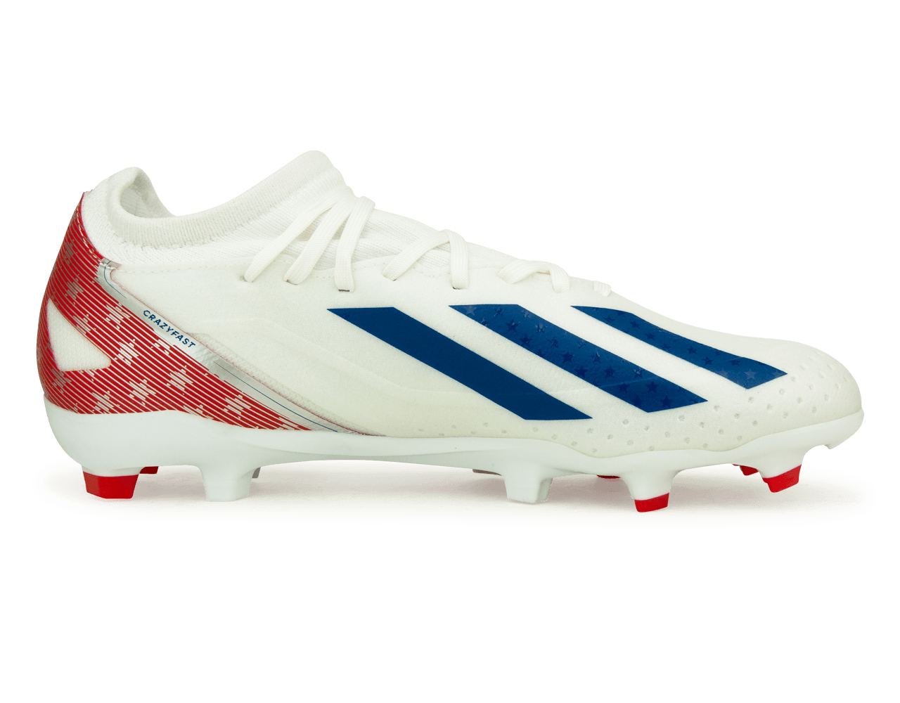 adidas Men's X Crazyfast USA.3 FG White/Red - Image 2