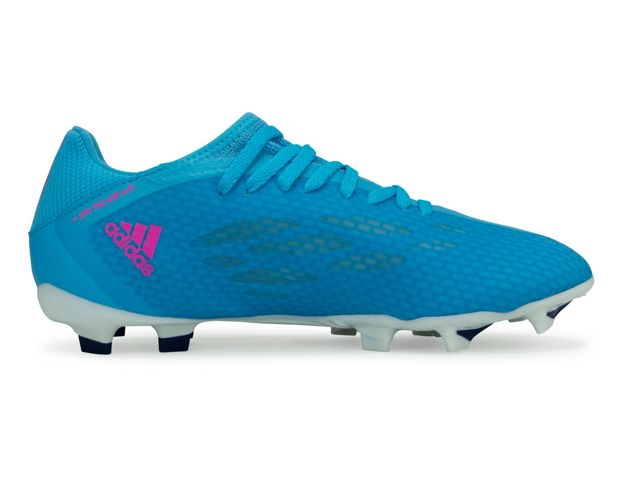 adidas Men's X Speedflow.3 FG Sky Blue/Pink/White - Image 2
