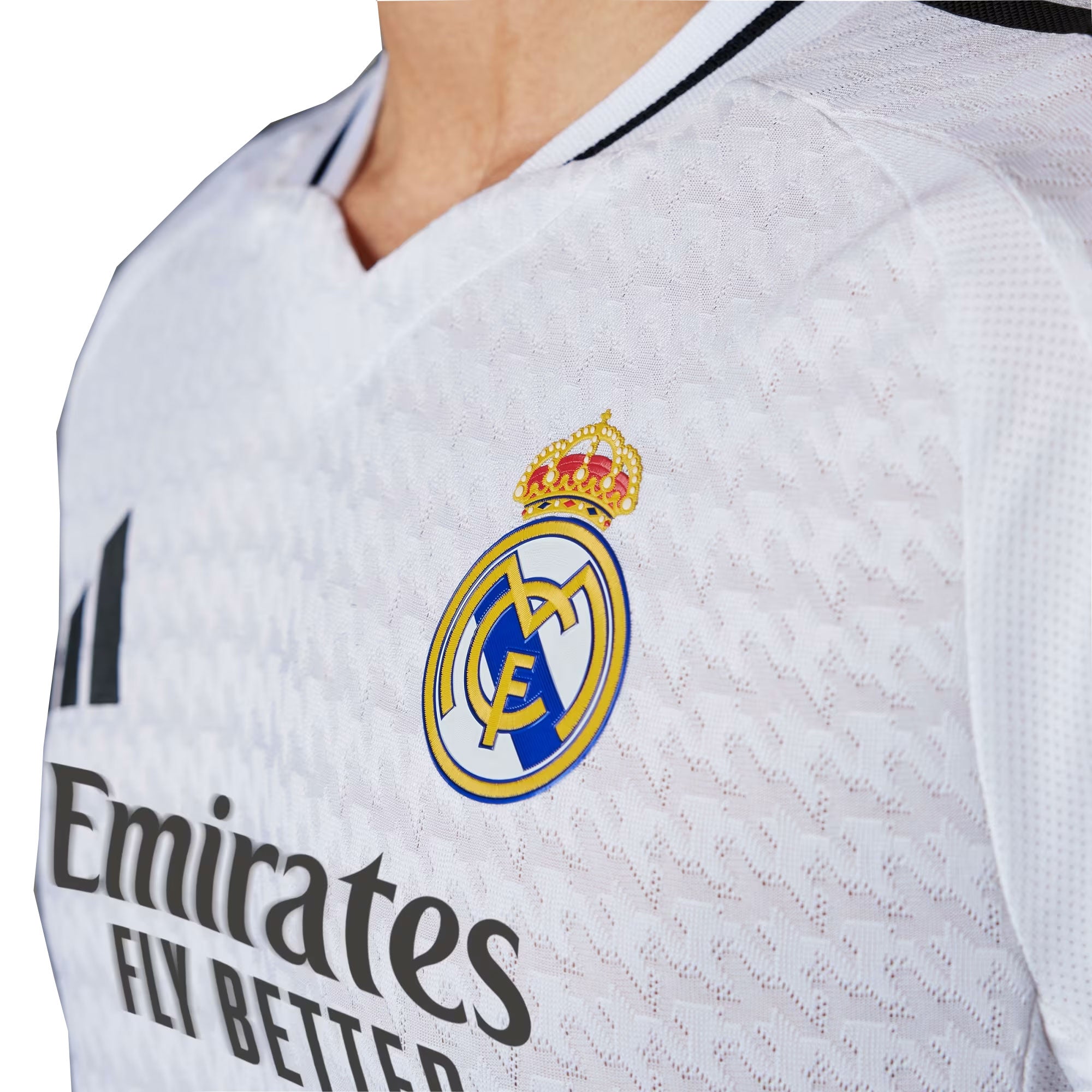 adidas Men's Real Madrid 2024/25 Authentic Home Long Sleeve Jersey White/Black - Image 3
