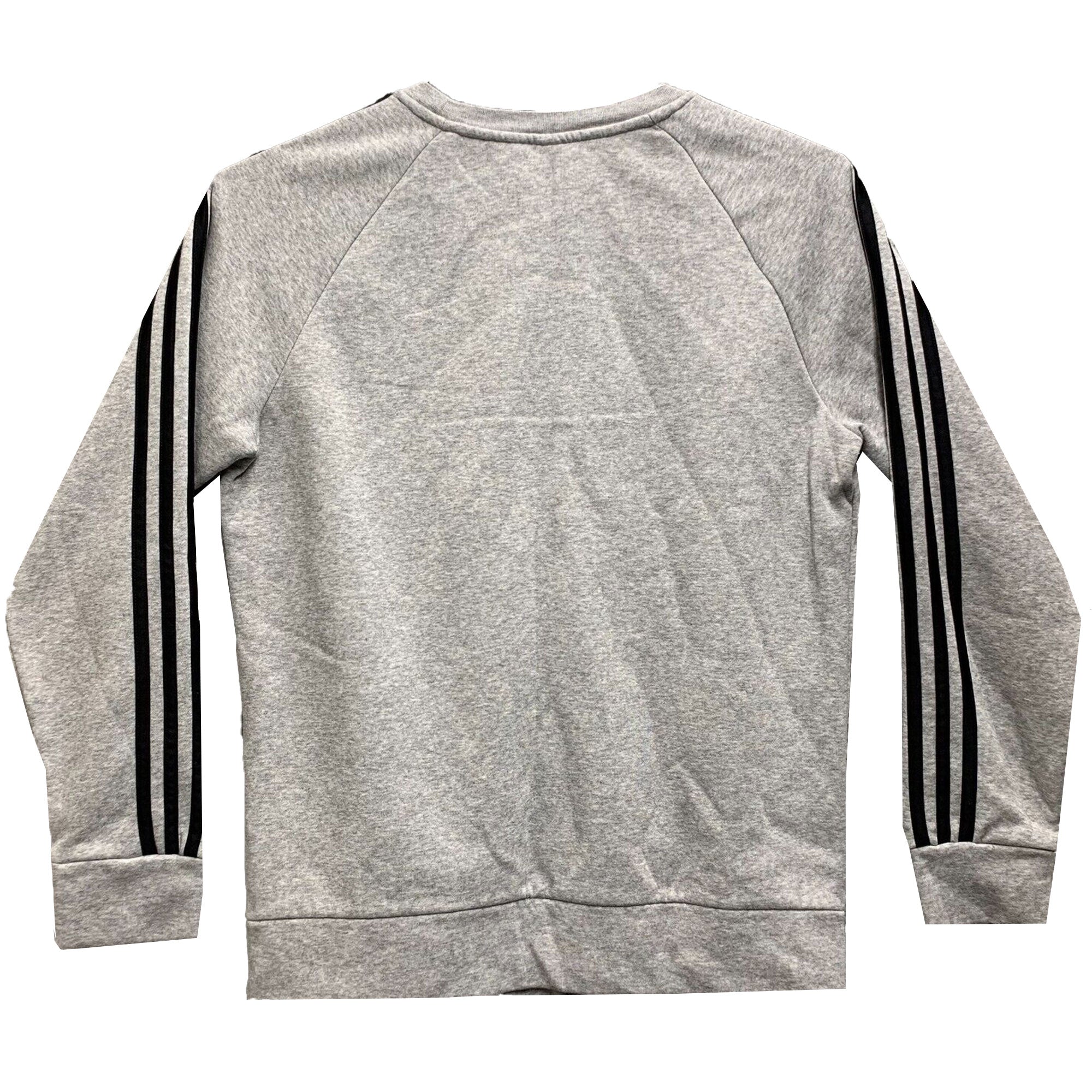 adidas Women's 3 Stripe Fleece Crew Sweatshirt Grey/Black - Image 2