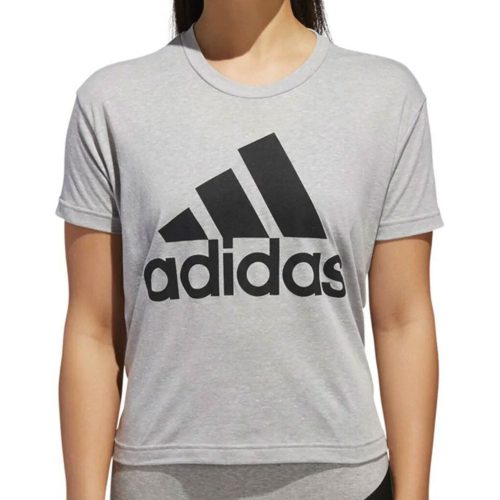 adidas Women's Boxy Badge Of Sport Tee Heather Grey/Black