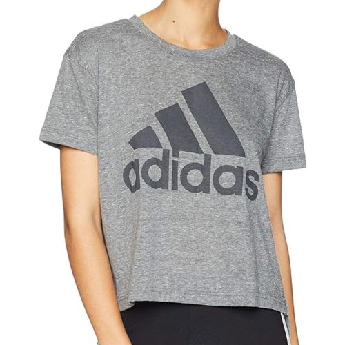adidas Women's Boxy Badge of Sport Tee Grey/Black