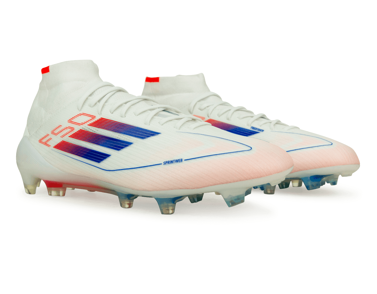 adidas Women's F50 Elite Mid FG White/Lucid Blue - Image 3