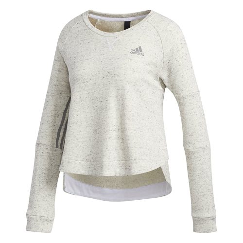 adidas Women's S2S Crew Neck Cropped PullOver Sweatshirt White/Grey
