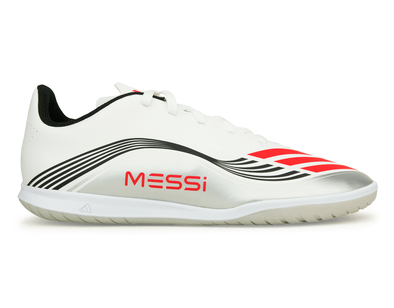 adidas Kids F50 Club Messi IN White/Red/Silver