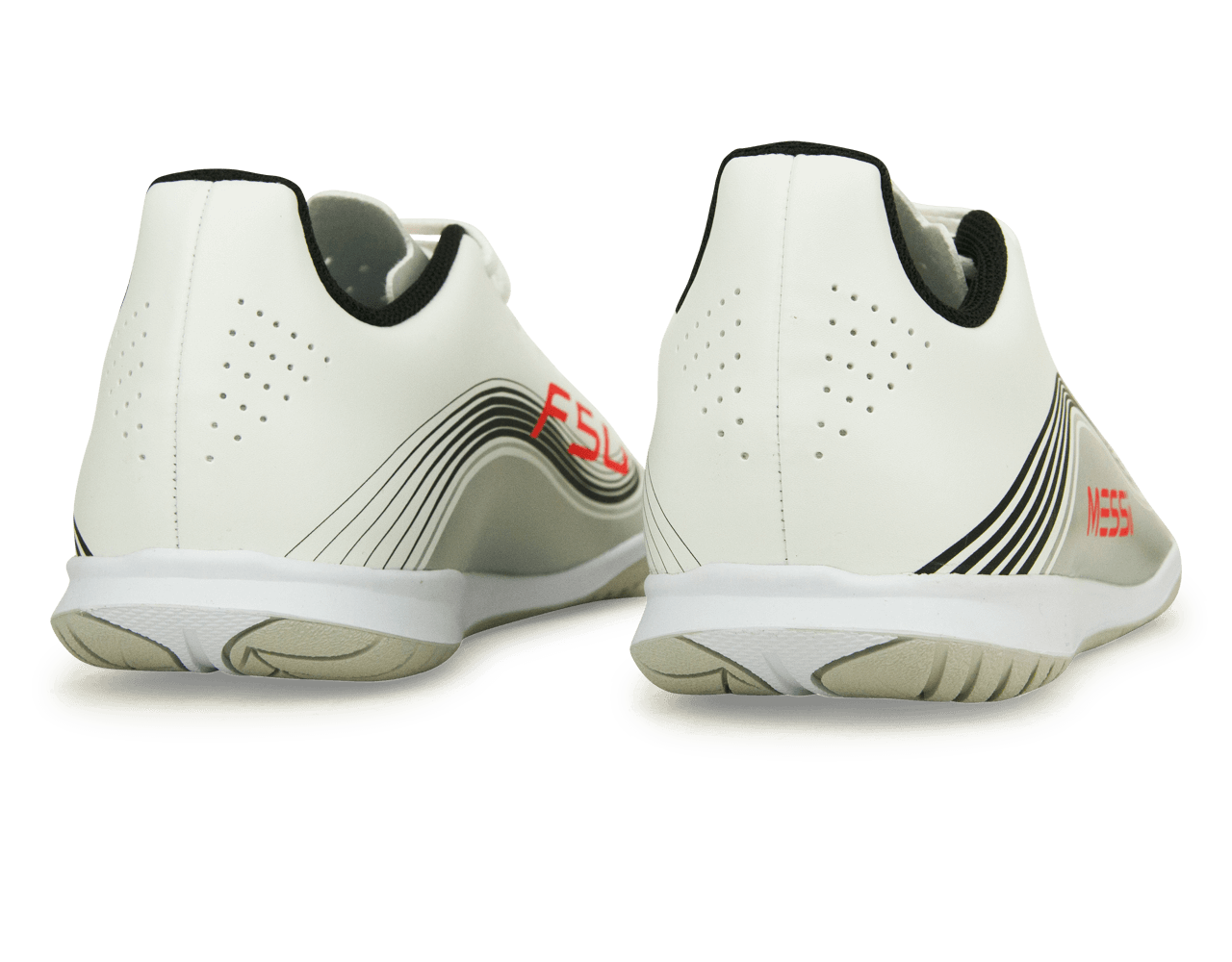 adidas Kids F50 Club Messi IN White/Red/Silver - Image 3