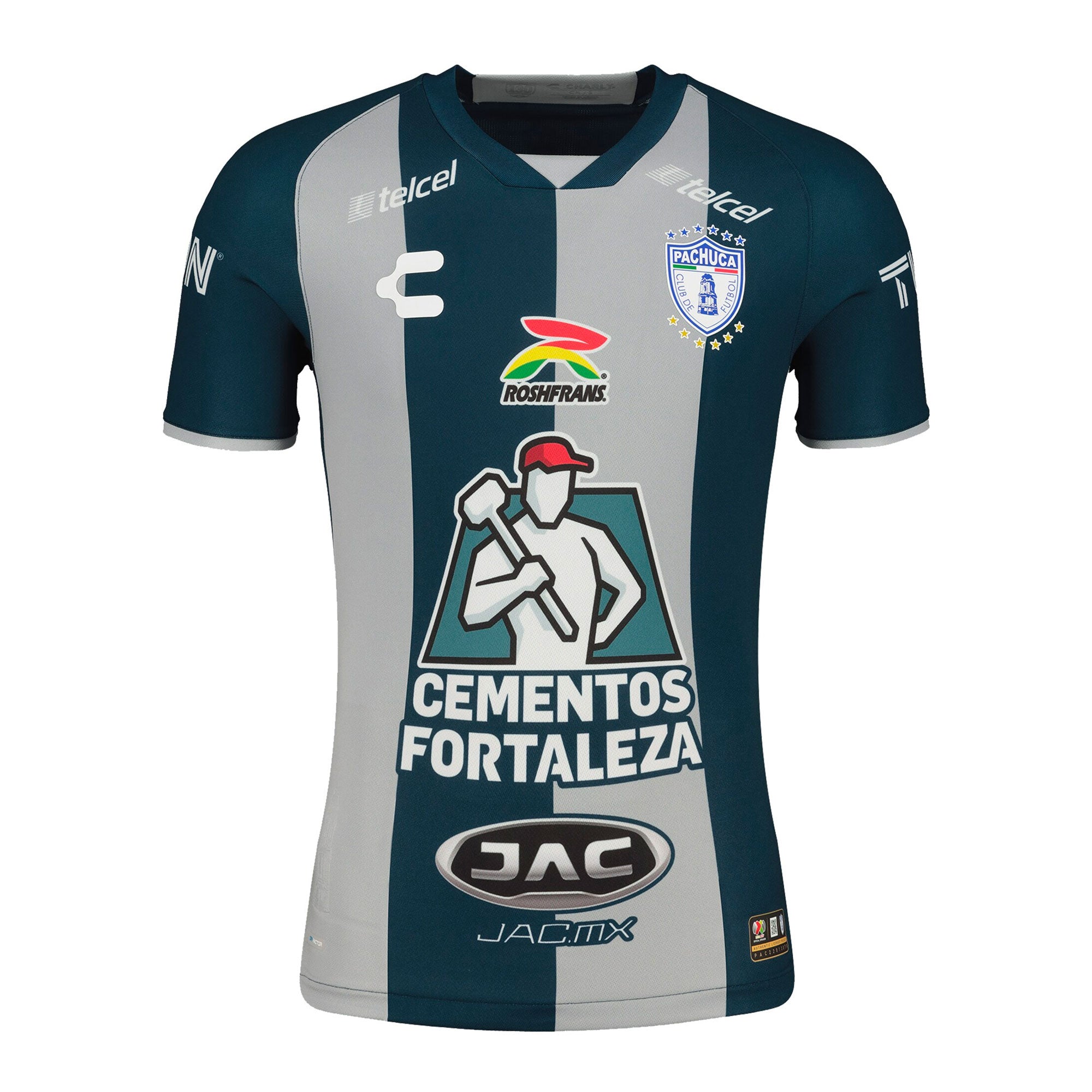 Charly Men's Pachuca 2022/23 Authentic Home Jersey Grey/Silver