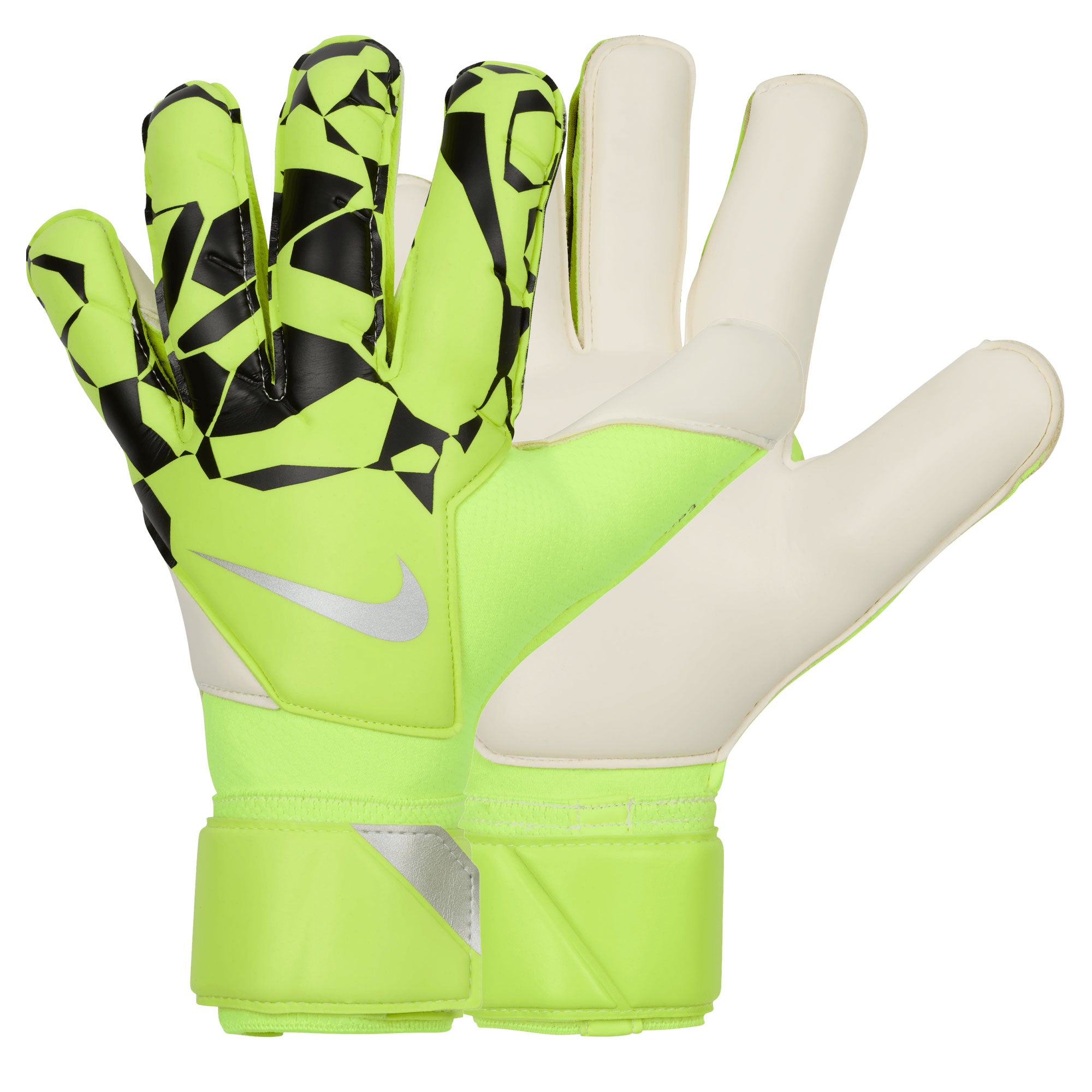 Nike Men's Grip 3 Goalkeeper Gloves Volt/Black/Metallic Silver