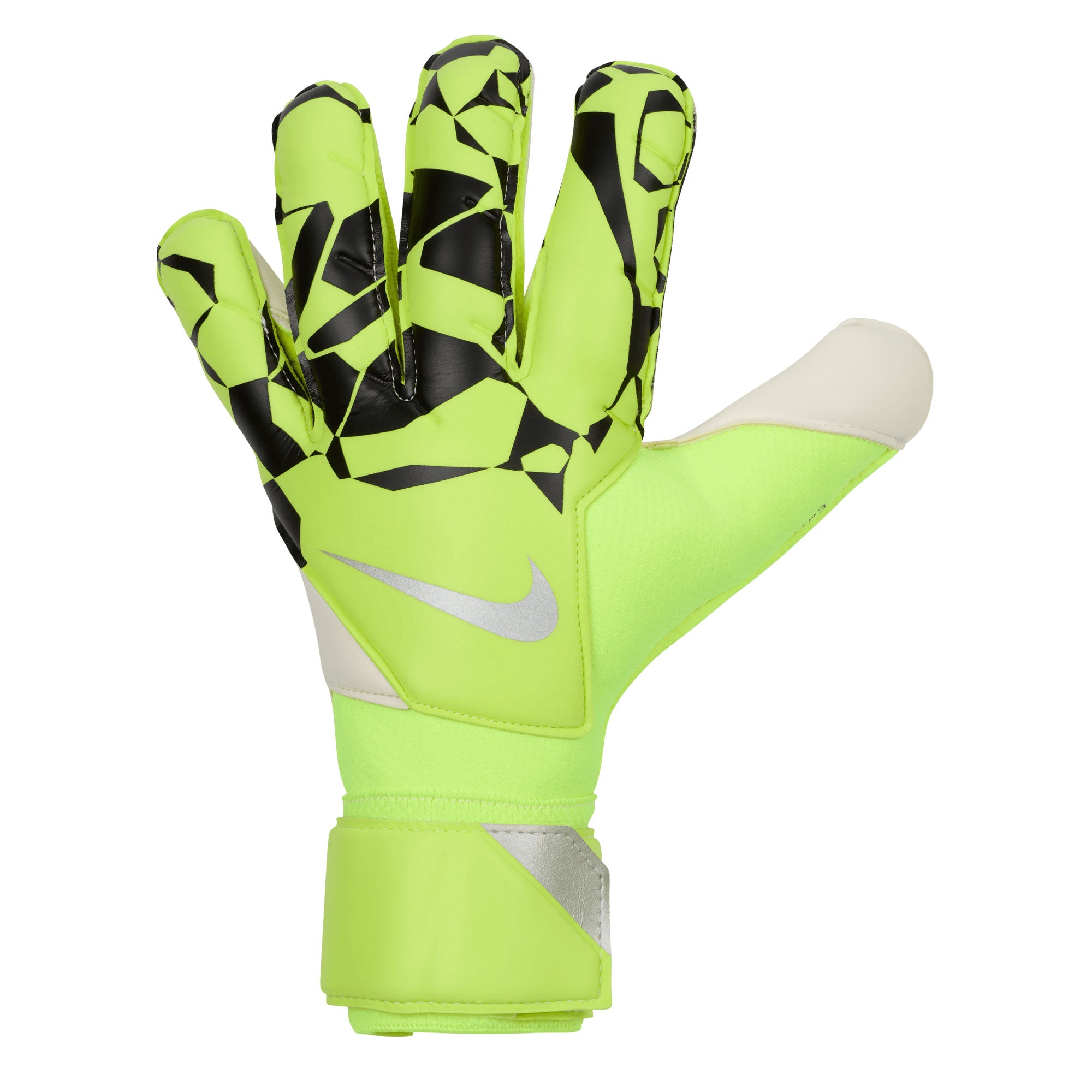 Nike Men's Grip 3 Goalkeeper Gloves Volt/Black/Metallic Silver - Image 2
