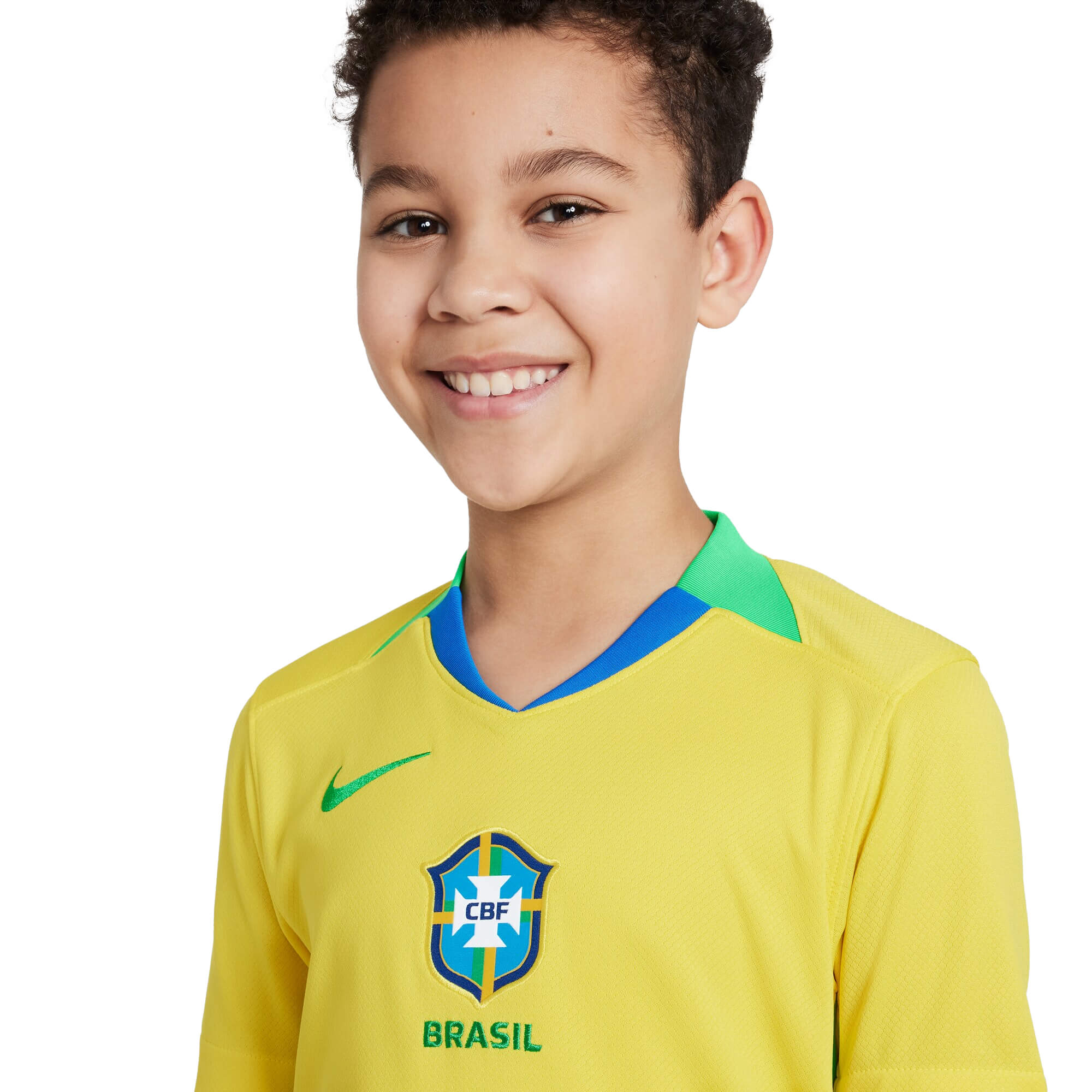 Nike Kids Brazil 2025/26 Home Jersey Yellow/Green - Image 3