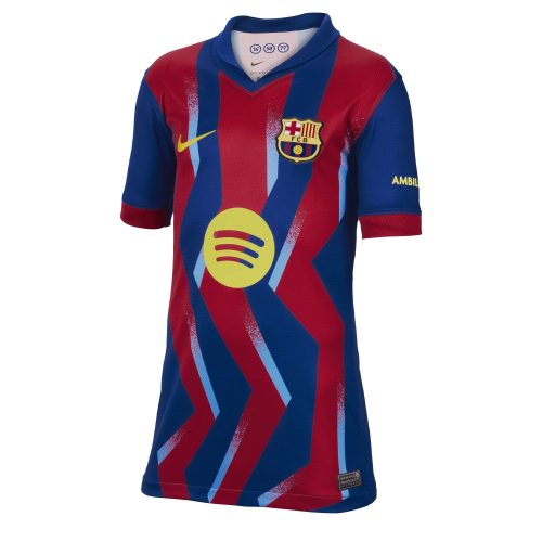 Nike Kids FC Barcelona 2025/26 Fourth Jersey Gym Blue/Red