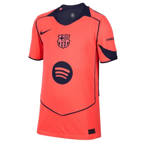 Nike Kids FC Barcelona 2025/26 Third Jersey Bright Mango/MidNight Navy