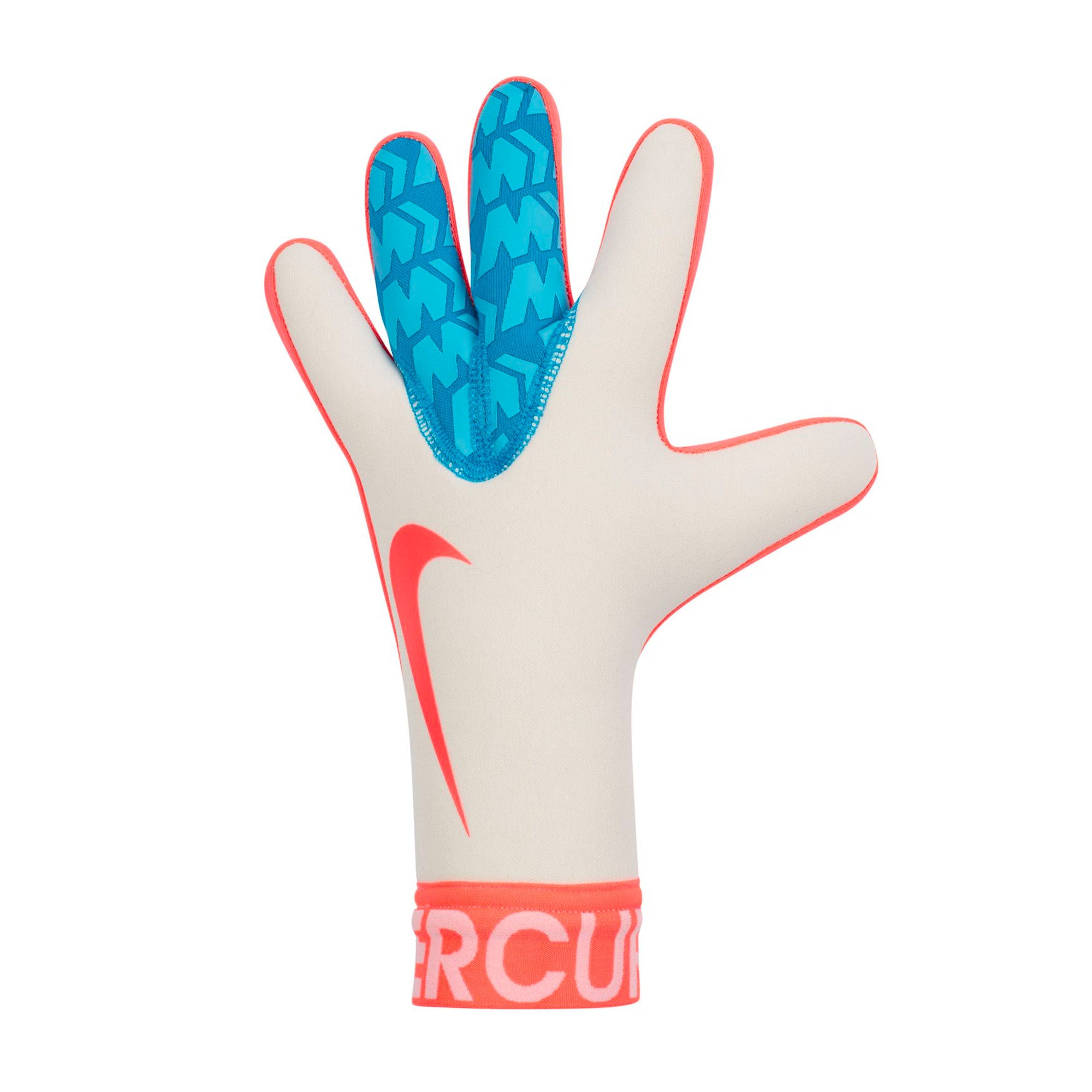 Nike Men’s Mercurial Touch Victory Goalkeeper Gloves White/Aqua Blue - Image 2