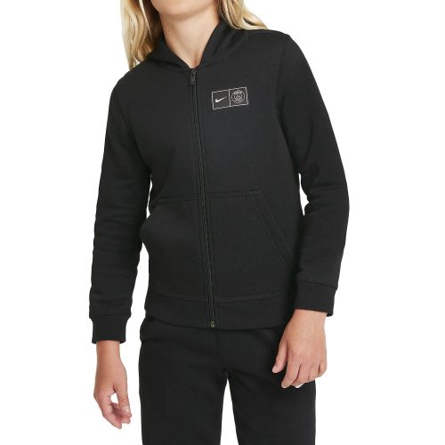 Nike Kids PSG Full Zip Fleece Hoodie Black/Arctic Punch