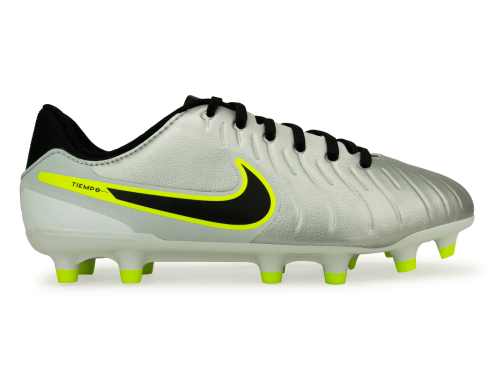 Nike Kids Tiempo Legend 10 Academy FG/MG Silver/Black/Volt