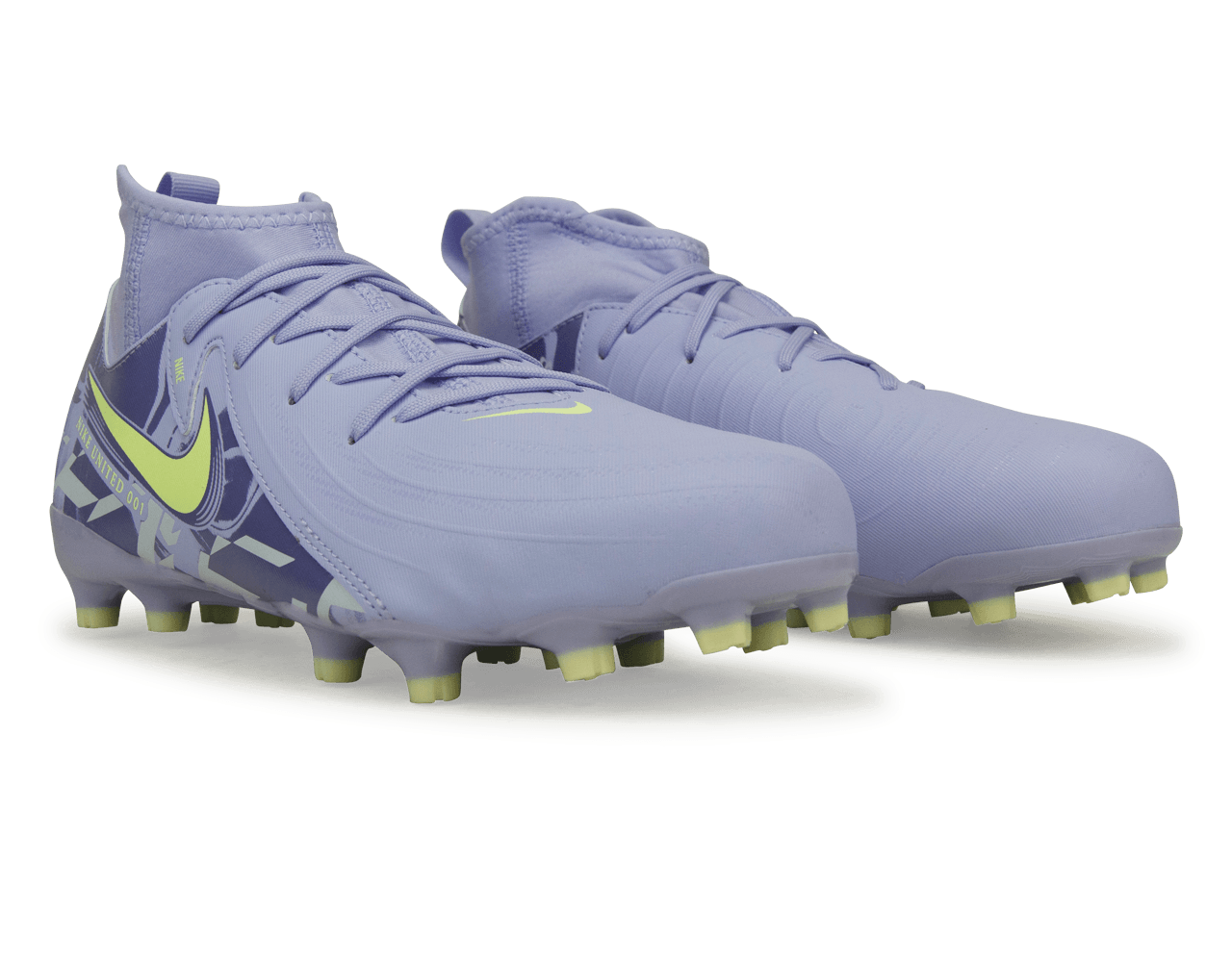 Nike Kids United Phantom Luna II Academy FG Purple Agate/Barely Volt - Image 3