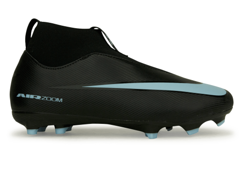 Nike Kids Zoom Mercurial Superfly 10 Academy FG/MG Black/Ice Blue