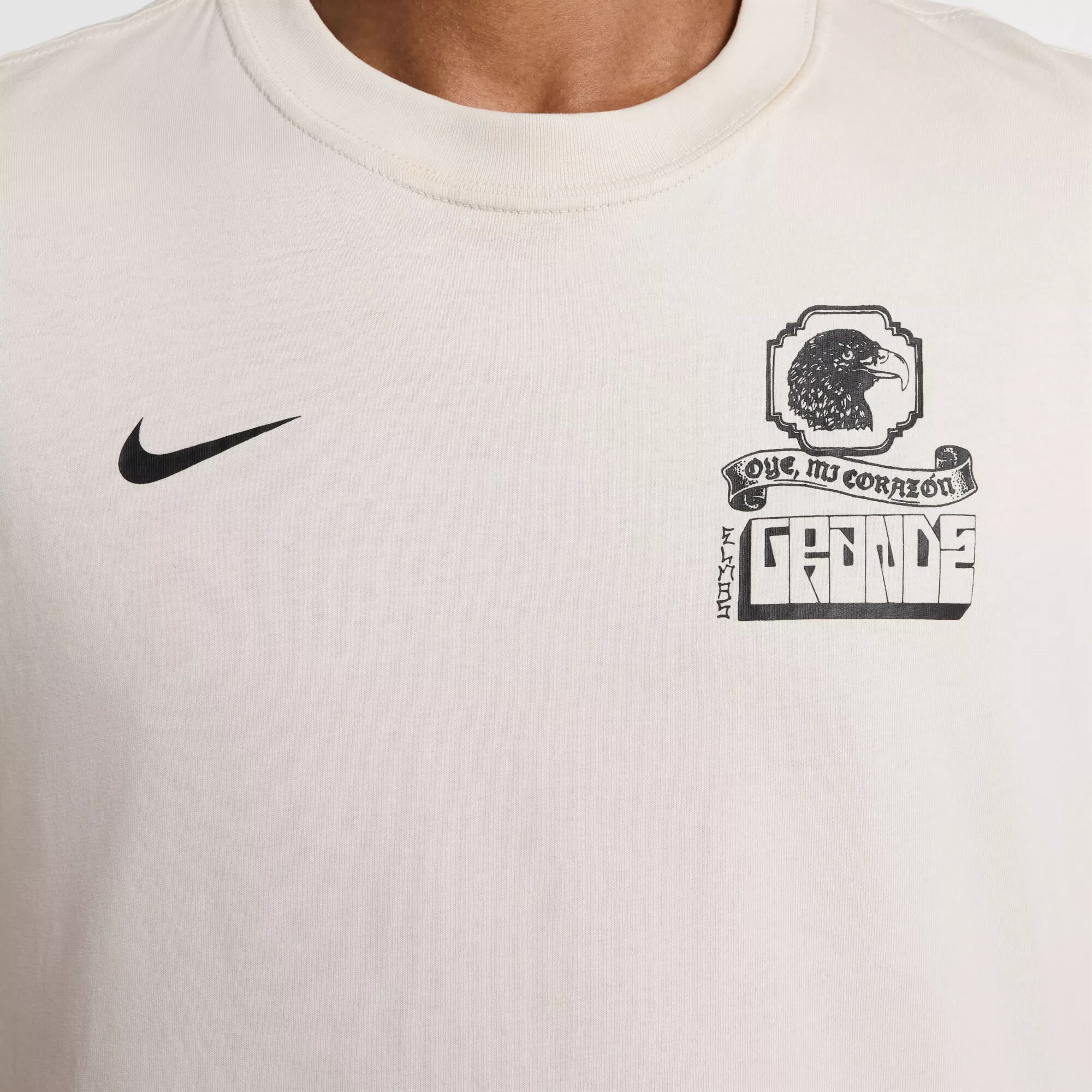 Nike Men's Club America Authentic Tee Natural Bone/Black - Image 3