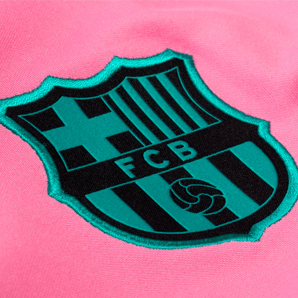 Nike Men's FC Barcelona 20/21 Third Jersey Pink Beam/Black - Image 4