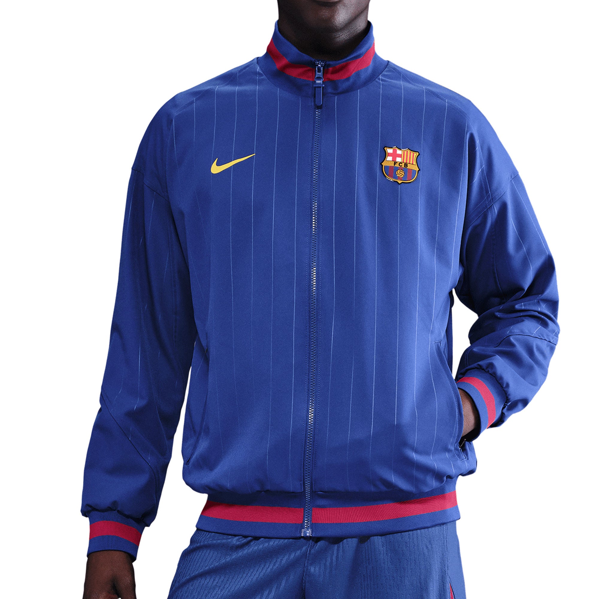 Nike Men's FC Barcelona Strike Anthem Full-Zip Jacket Royal Blue