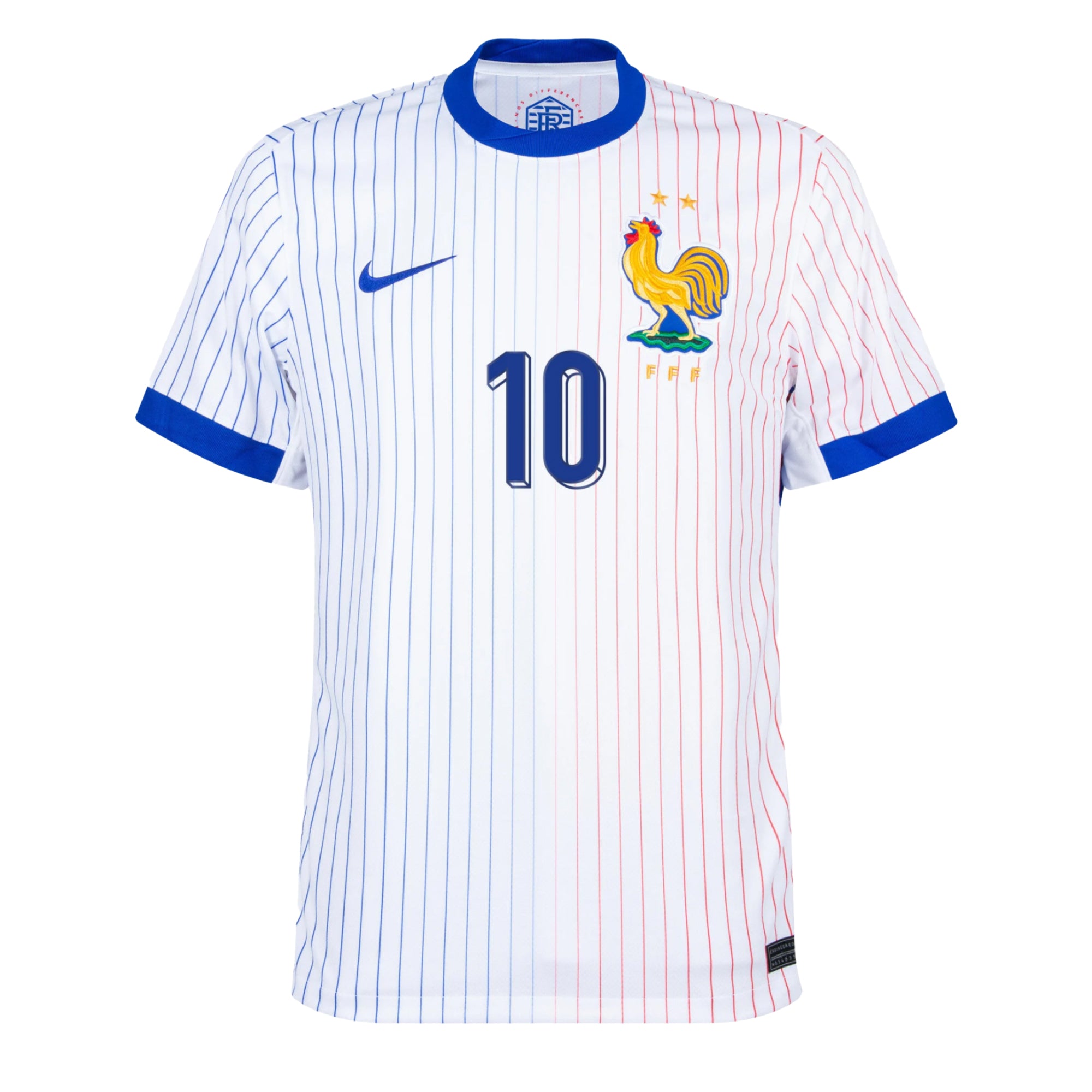 Nike Men's France 2024/25 Dri-Fit ADV Away Jersey w/ Mbappe # 10 Printing - Image 2