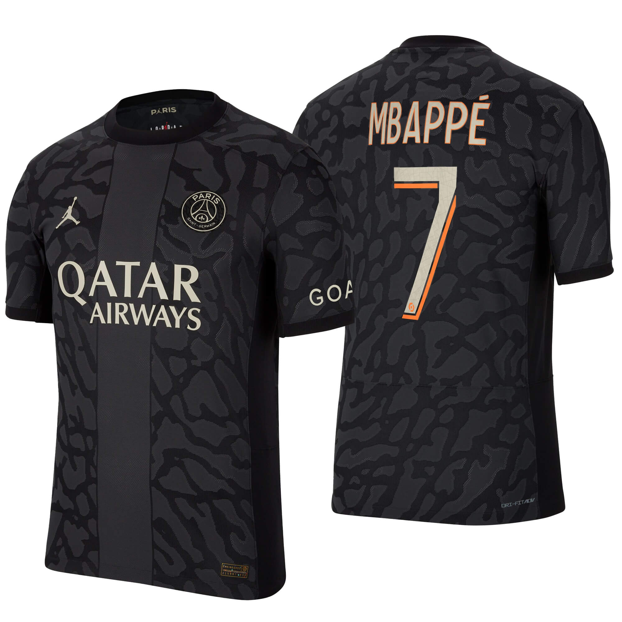 Nike Men's PSG 2023/24 Dri-FIT ADV Third Jersey w/ Mbappe #7 Printing