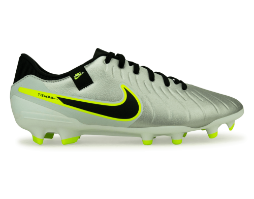 Nike Men's Tiempo Legend 10 Academy FG/MG Silver/Black/Volt