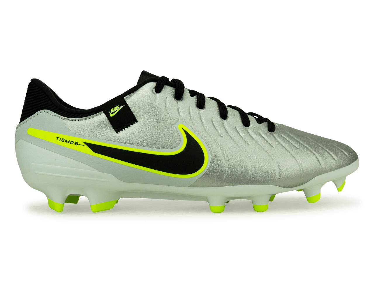 Nike Men's Tiempo Legend 10 Academy FG/MG Silver/Black/Volt