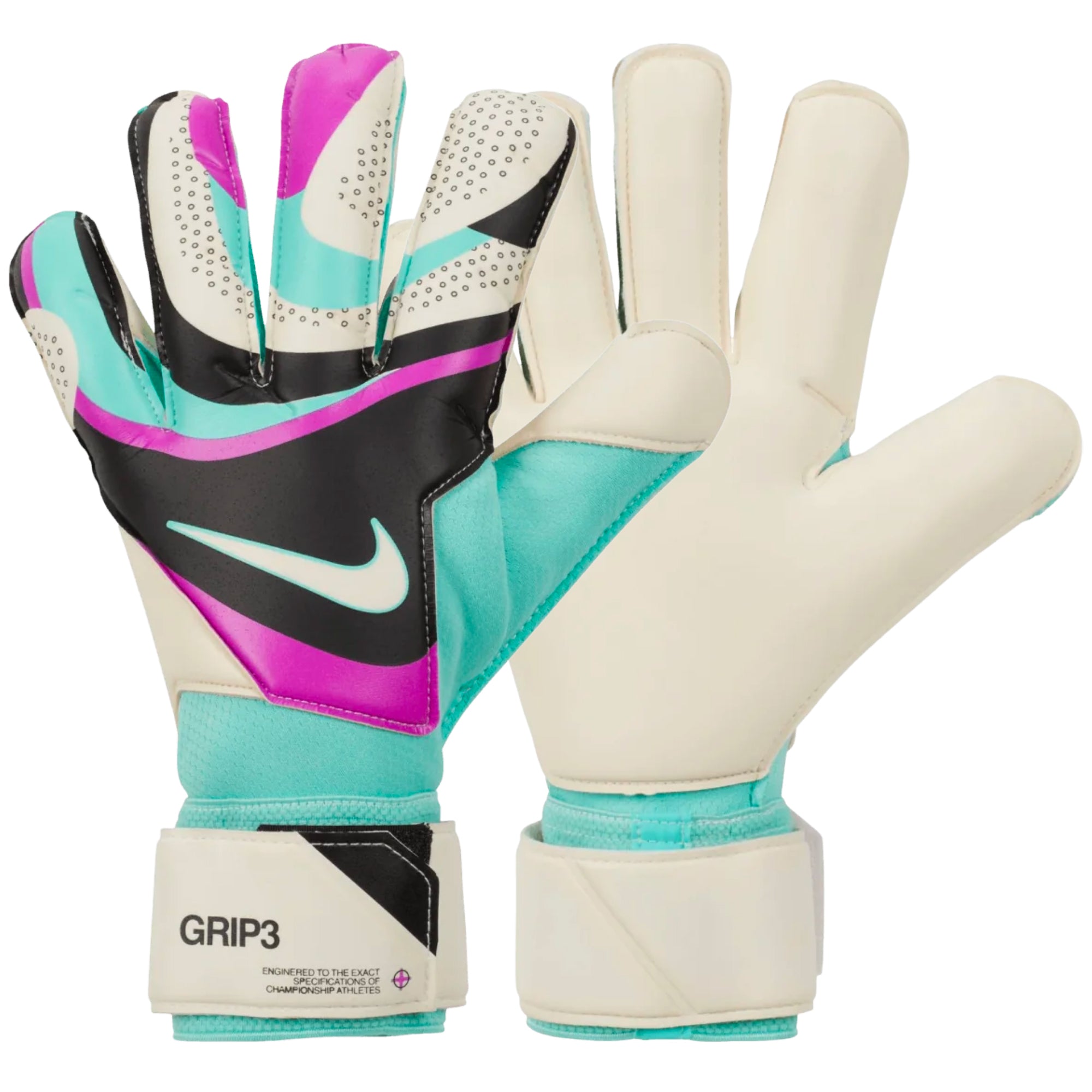 Nike Men's Grip 3 Goalkeeper Gloves White/Black/Purple