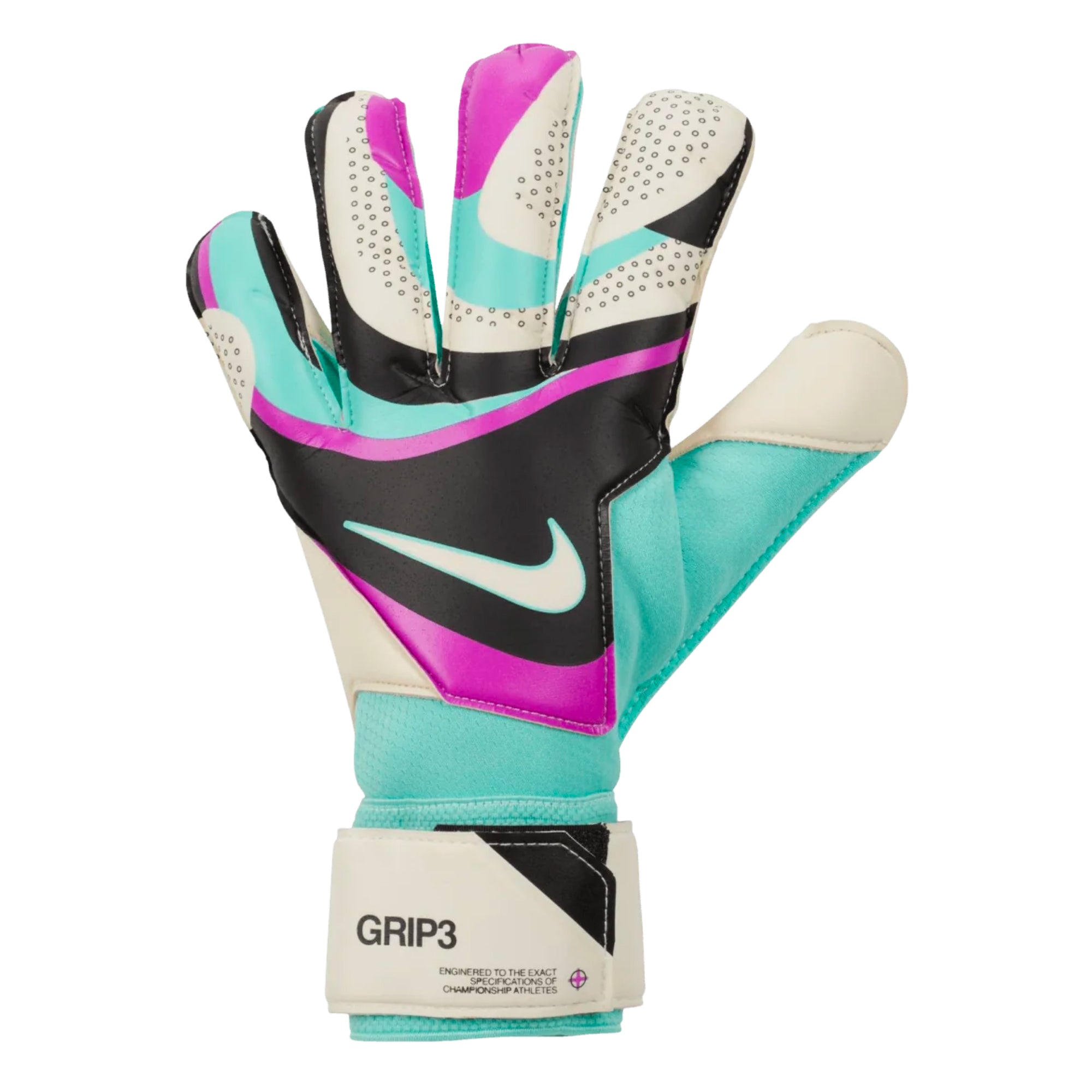 Nike Men's Grip 3 Goalkeeper Gloves White/Black/Purple - Image 2