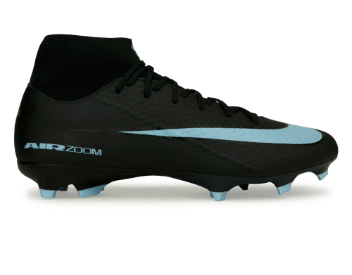 Nike Men's Zoom Mercurial Superfly 10 Academy FG/MG Black/Ice Blue